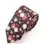 Floral Ties for Men Flower Print Slim Cotton Tie Skinny Necktie Pocket Square Set for Parties