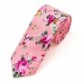 Floral Ties for Men Flower Print Slim Cotton Tie Skinny Necktie Pocket Square Set for Parties