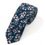Floral Ties for Men Flower Print Slim Cotton Tie Skinny Necktie Pocket Square Set for Parties