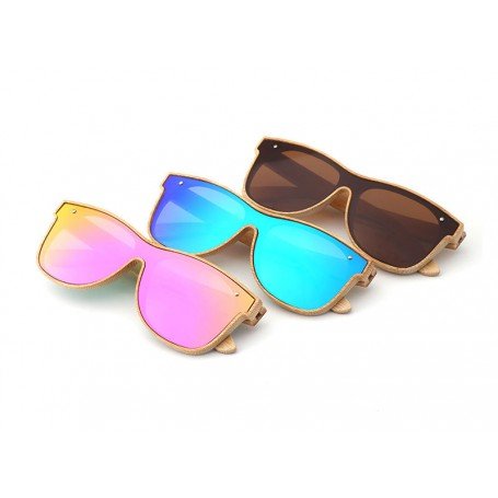 Unisex Full Bamboo Frame Polarized Sunglasses UV400