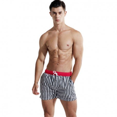 Men's beach pants loose striped navy