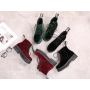 Vintage boots velvet straps ankle boots female tendon thick Martin boots
