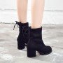2021 new winter boots with thick high-heeled boots and cashmere all-match cotton boots ladies bootsbare boots