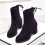 2021 new winter boots with thick high-heeled boots and cashmere all-match cotton boots ladies bootsbare boots