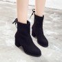 2021 new winter boots with thick high-heeled boots and cashmere all-match cotton boots ladies bootsbare boots