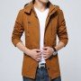 Autumn and winter new men's plus velvet trench coat