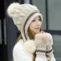 Woolen cap and cute girl earmuffs
