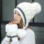 Woolen cap and cute girl earmuffs