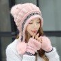 Woolen cap and cute girl earmuffs
