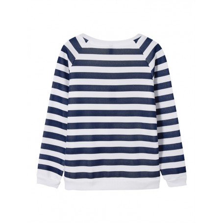 Women Casual Anchor Stripe Long Sleeve Sweatshirt