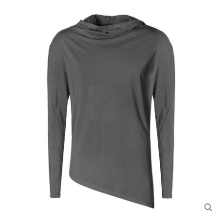 Autumn new style British style men's high collar T pile collar tide men's slim hooded long-sleeved T-shirt