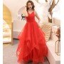 Thin Puff Skirt Sling Banquet Evening Dress