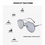 Adult male metal polarized sunglasses